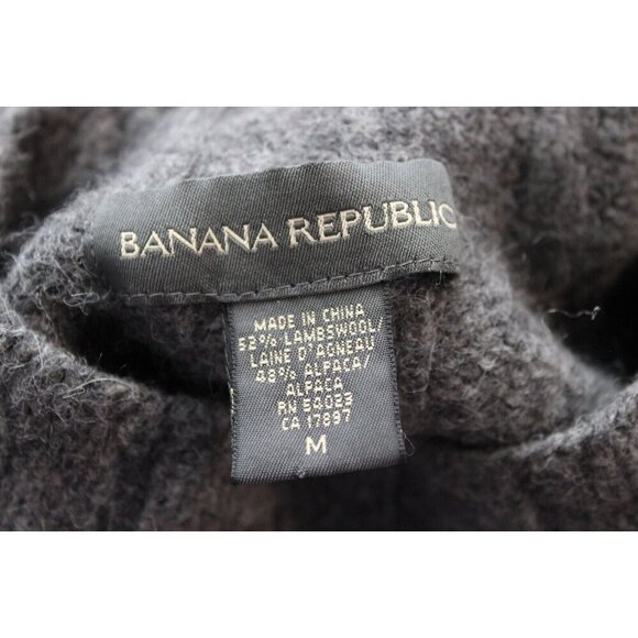 Banana Republic Sweater Size Medium Lambs Wool Alpaca Chunky Knit Minimalist Y2K - Picture 14 of 15